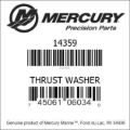 Bar codes for Mercury Marine part number 14359