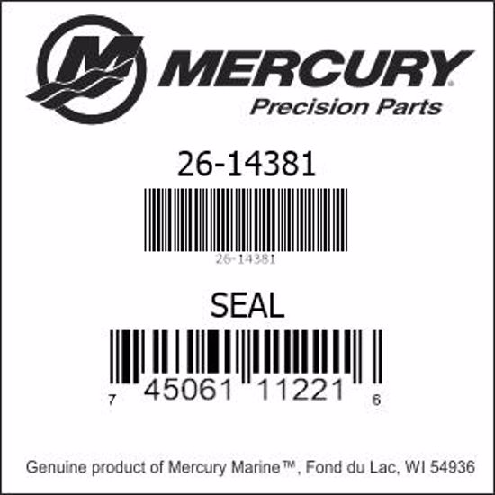 Bar codes for Mercury Marine part number 26-14381