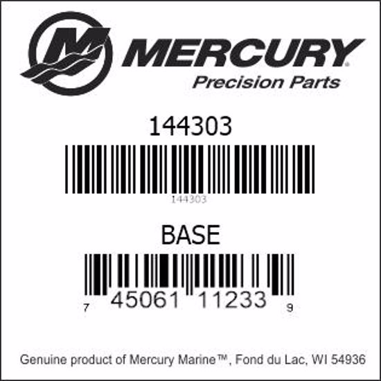 Bar codes for Mercury Marine part number 144303