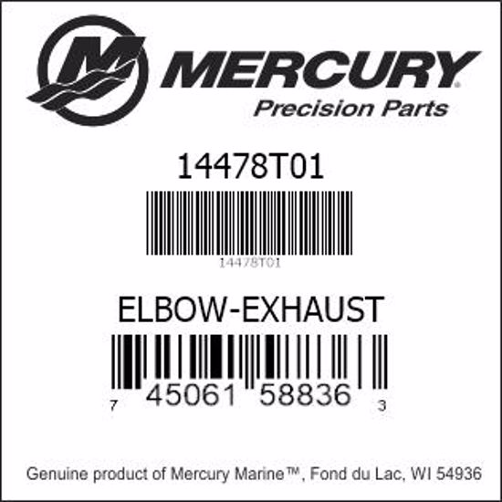 Bar codes for Mercury Marine part number 14478T01