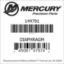 Mercury Marine part number 144791 DIAPHRAGM Bar codes for Mercury Marine part number 144791