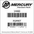 Bar codes for Mercury Marine part number 14480