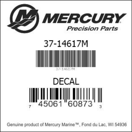 Bar codes for Mercury Marine part number 37-14617M