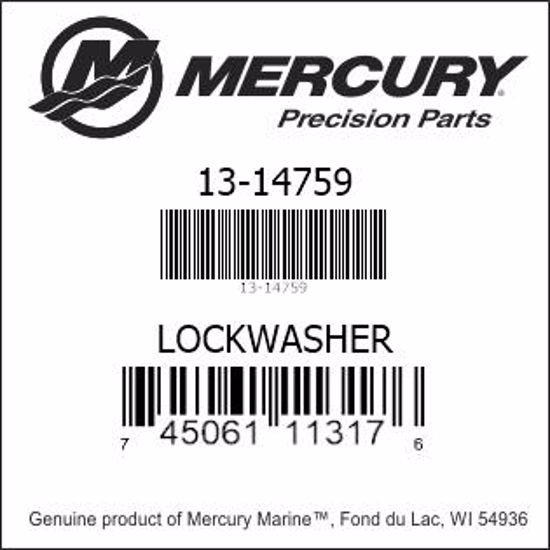 Bar codes for Mercury Marine part number 13-14759