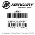 Bar codes for Mercury Marine part number 14763