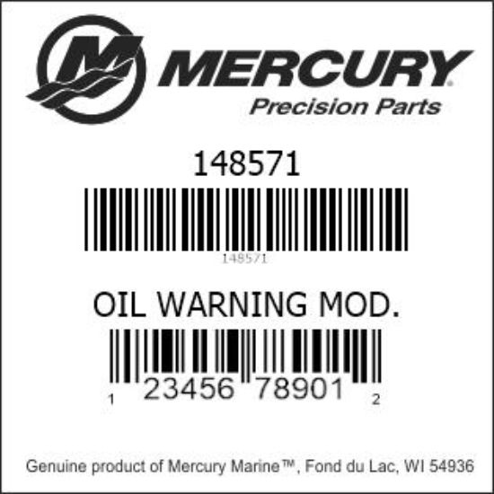 Bar codes for Mercury Marine part number 148571