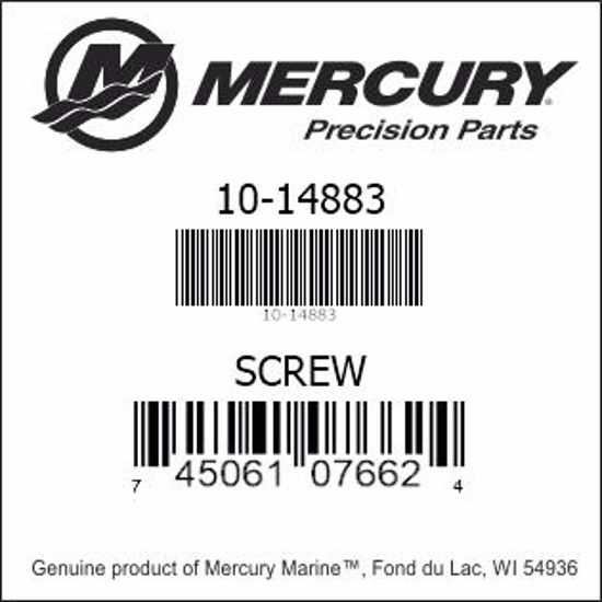 Bar codes for Mercury Marine part number 10-14883