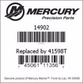 Bar codes for Mercury Marine part number 14902