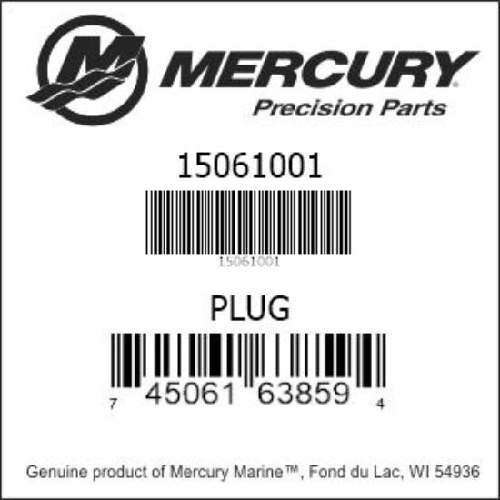 Bar codes for Mercury Marine part number 15061001