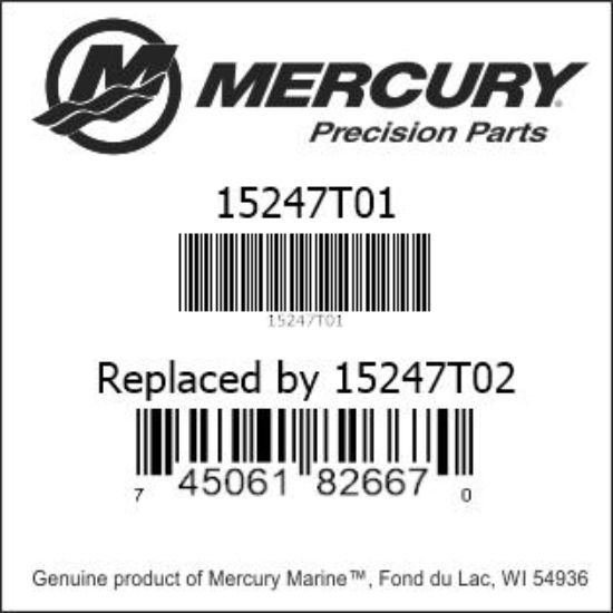 Bar codes for Mercury Marine part number 15247T01