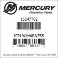 Bar codes for Mercury Marine part number 15247T02