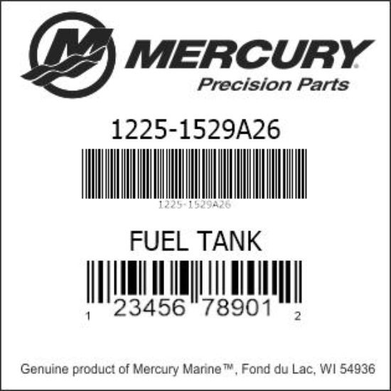 Bar codes for Mercury Marine part number 1225-1529A26