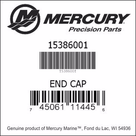 Bar codes for Mercury Marine part number 15386001