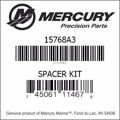 Bar codes for Mercury Marine part number 15768A3
