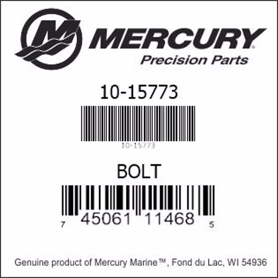 Bar codes for Mercury Marine part number 10-15773