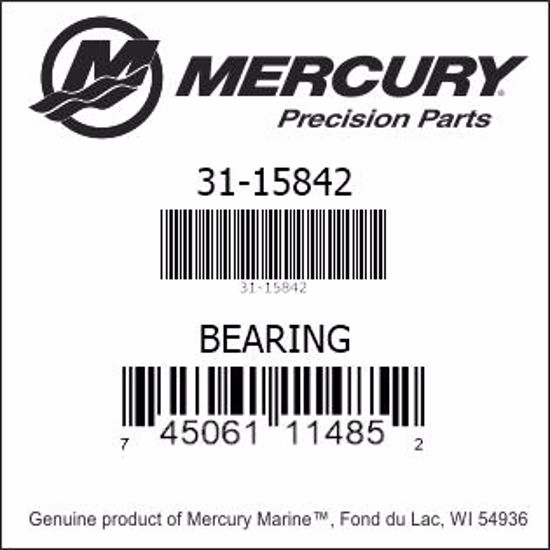 Bar codes for Mercury Marine part number 31-15842