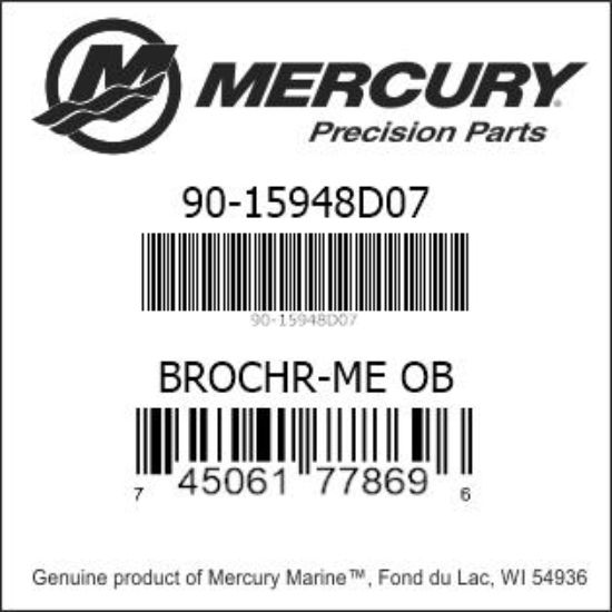 Bar codes for Mercury Marine part number 90-15948D07
