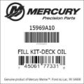 Bar codes for Mercury Marine part number 15969A10