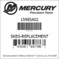 Bar codes for Mercury Marine part number 15985A02