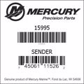 Bar codes for Mercury Marine part number 15995