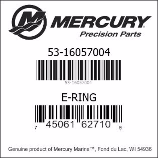 Bar codes for Mercury Marine part number 53-16057004