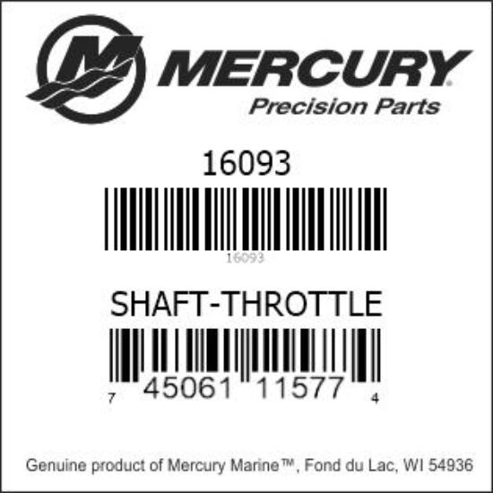 Bar codes for Mercury Marine part number 16093