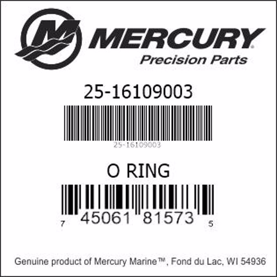 Bar codes for Mercury Marine part number 25-16109003