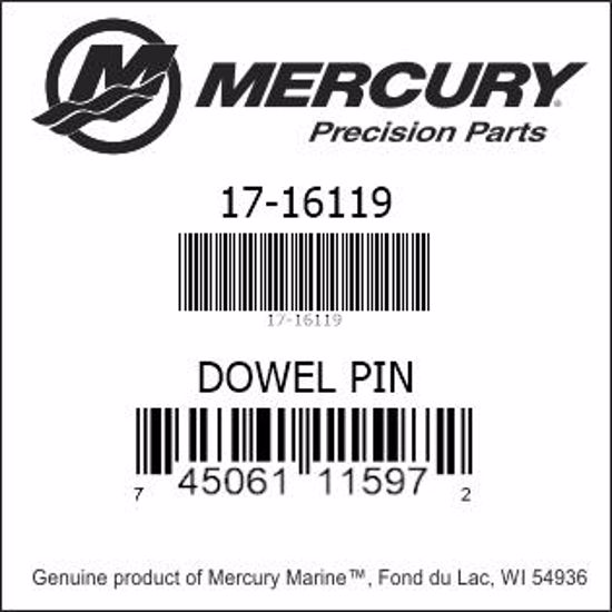 Bar codes for Mercury Marine part number 17-16119