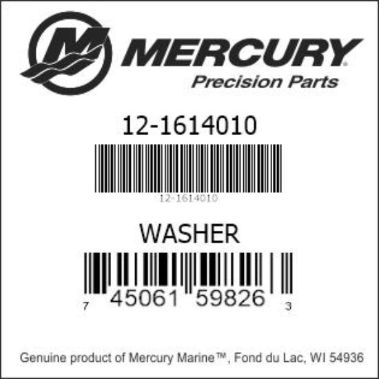 Bar codes for Mercury Marine part number 12-1614010