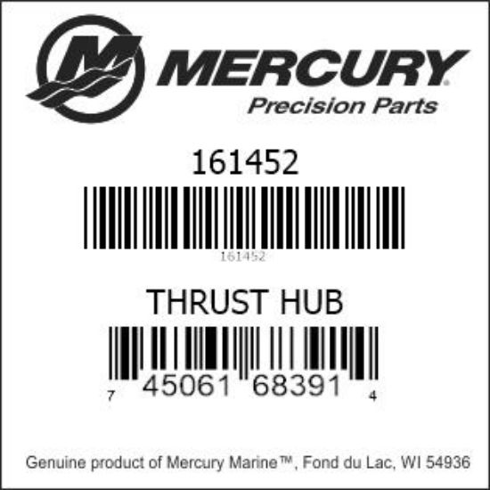 Bar codes for Mercury Marine part number 161452