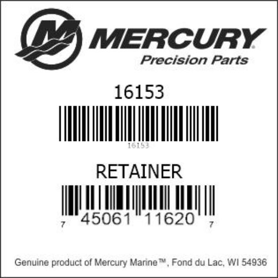 Bar codes for Mercury Marine part number 16153
