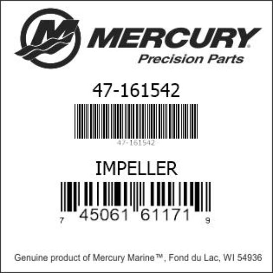 Bar codes for Mercury Marine part number 47-161542