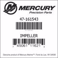 Bar codes for Mercury Marine part number 47-161543