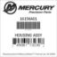 Mercury Marine part number 16156A01 HOUSING ASSY Bar codes for Mercury Marine part number 16156A01