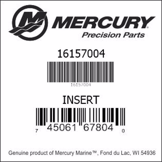 Bar codes for Mercury Marine part number 16157004