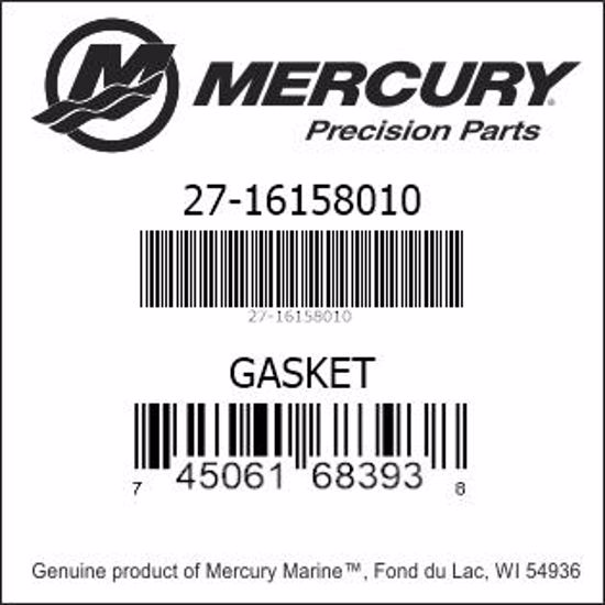 Bar codes for Mercury Marine part number 27-16158010