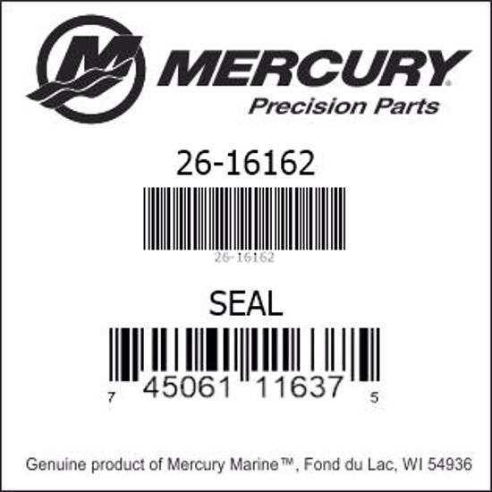Bar codes for Mercury Marine part number 26-16162