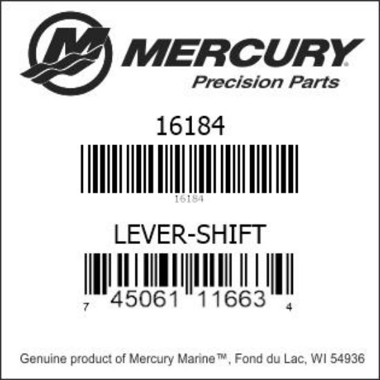 Bar codes for Mercury Marine part number 16184