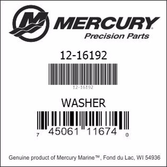 Bar codes for Mercury Marine part number 12-16192