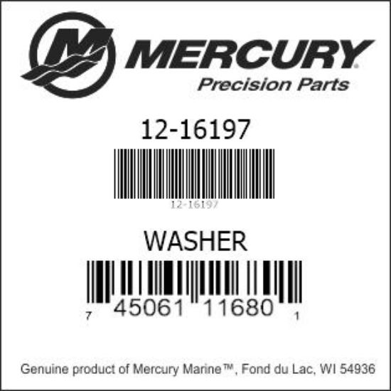 Bar codes for Mercury Marine part number 12-16197