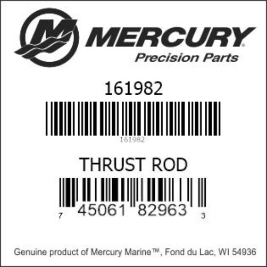 Bar codes for Mercury Marine part number 161982