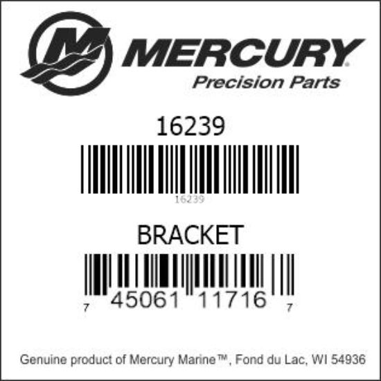Bar codes for Mercury Marine part number 16239