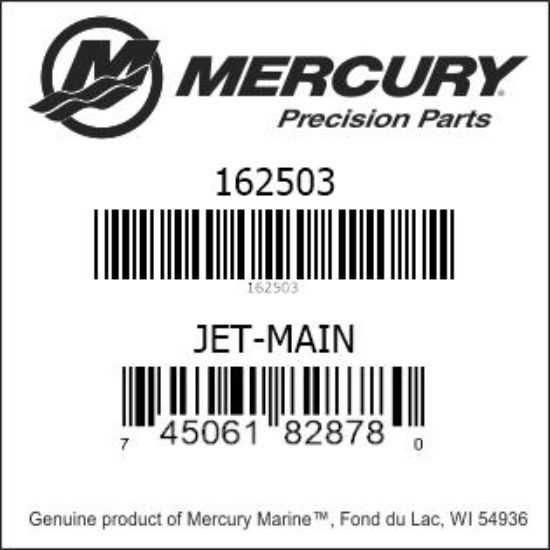 Bar codes for Mercury Marine part number 162503