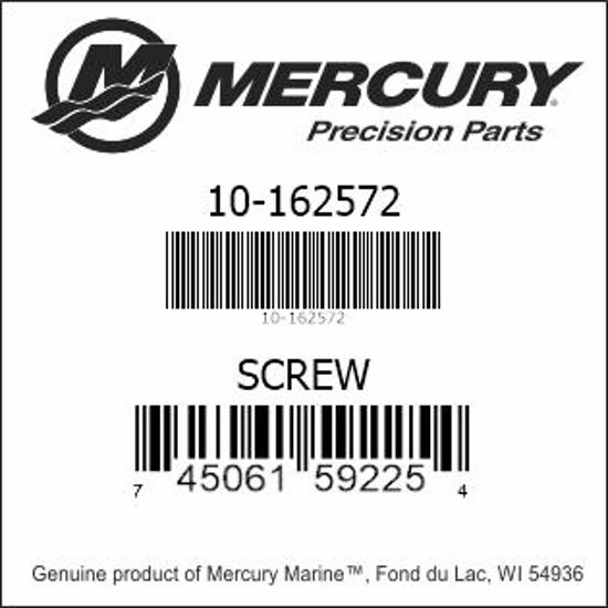 Bar codes for Mercury Marine part number 10-162572