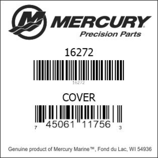 Bar codes for Mercury Marine part number 16272
