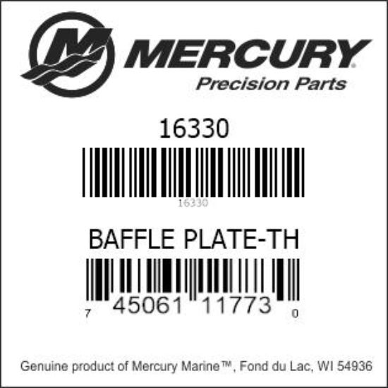 Bar codes for Mercury Marine part number 16330