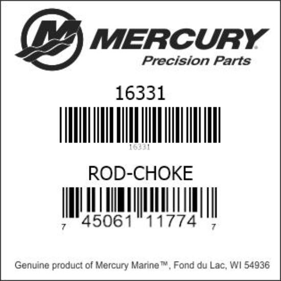 Bar codes for Mercury Marine part number 16331