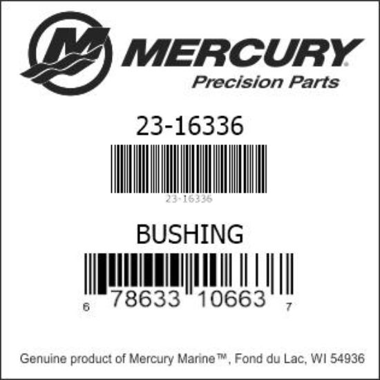 Bar codes for Mercury Marine part number 23-16336