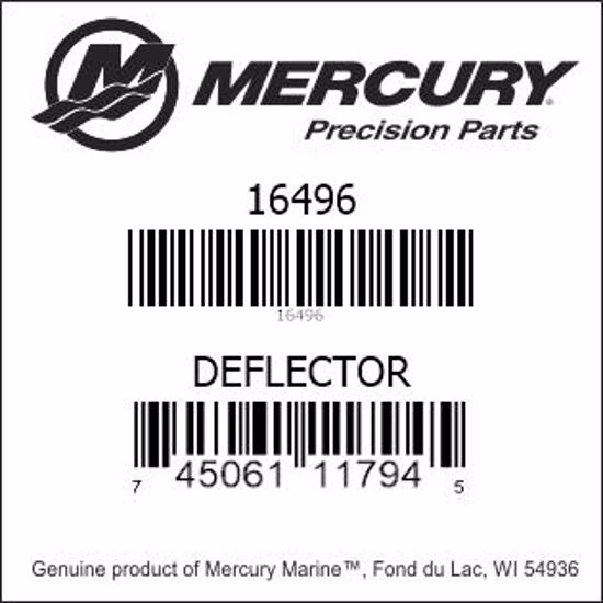 Bar codes for Mercury Marine part number 16496