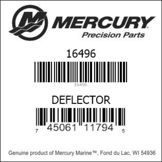 Bar codes for Mercury Marine part number 16496